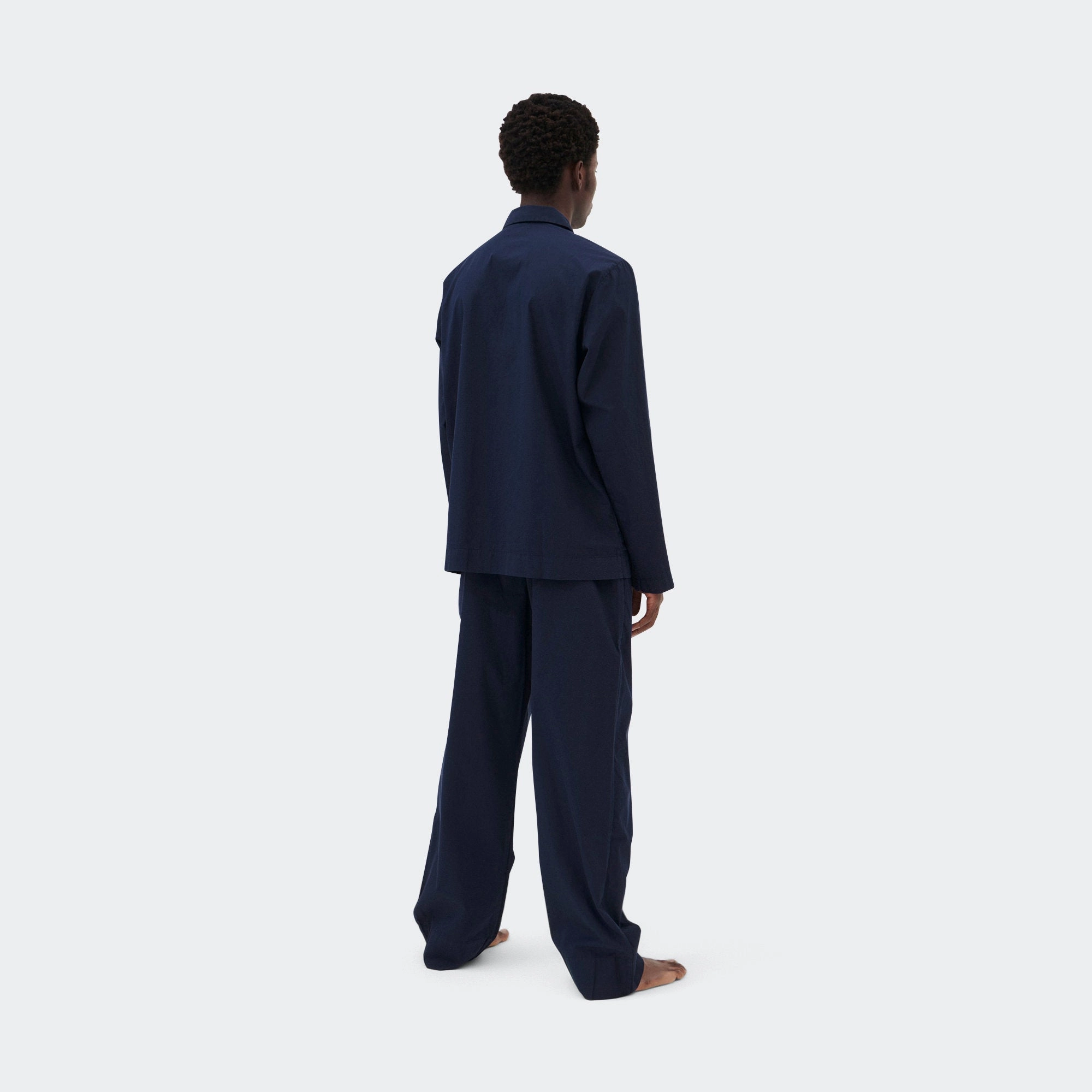 Pyjama Shirt - True Navy Cotton Poplin