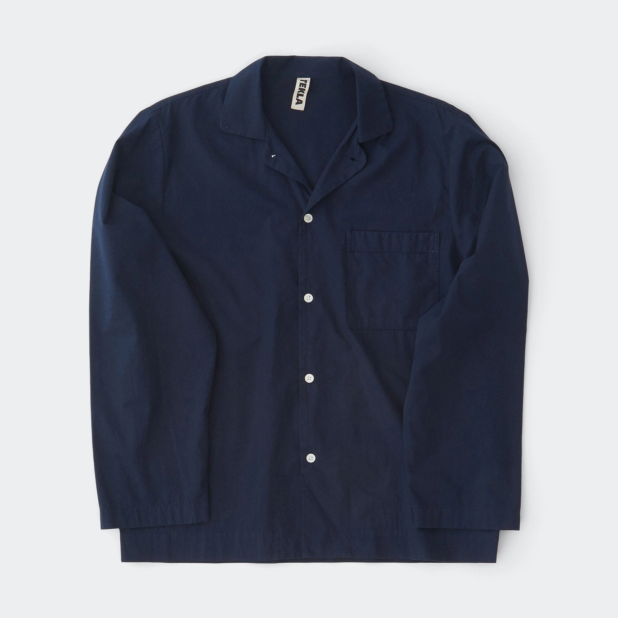 Pyjama Shirt - True Navy Cotton Poplin