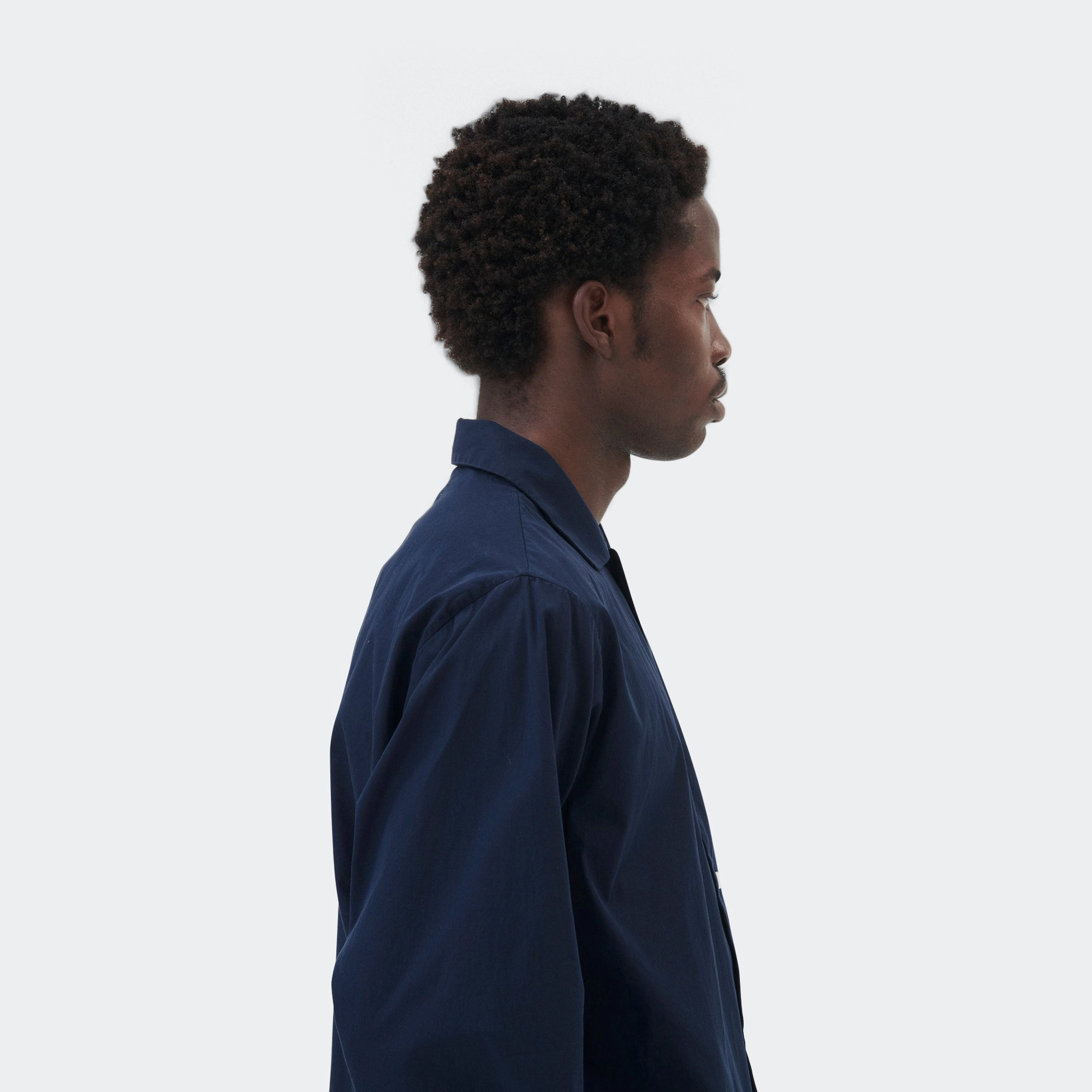 Pyjama Shirt - True Navy Cotton Poplin