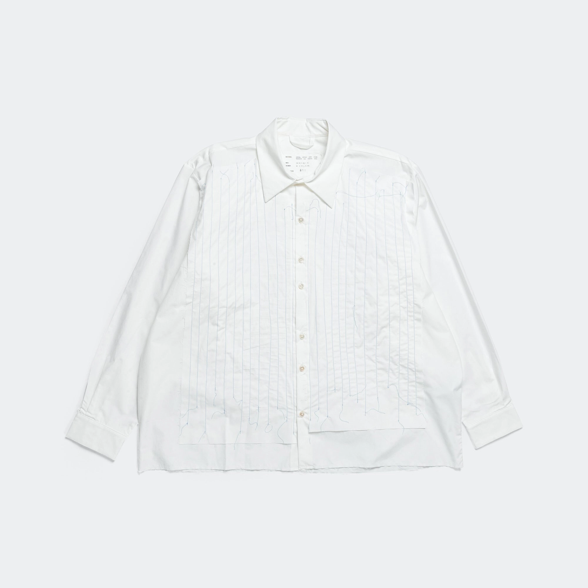 Quilted Shirt - White Hand Quilted Cotton Poplin