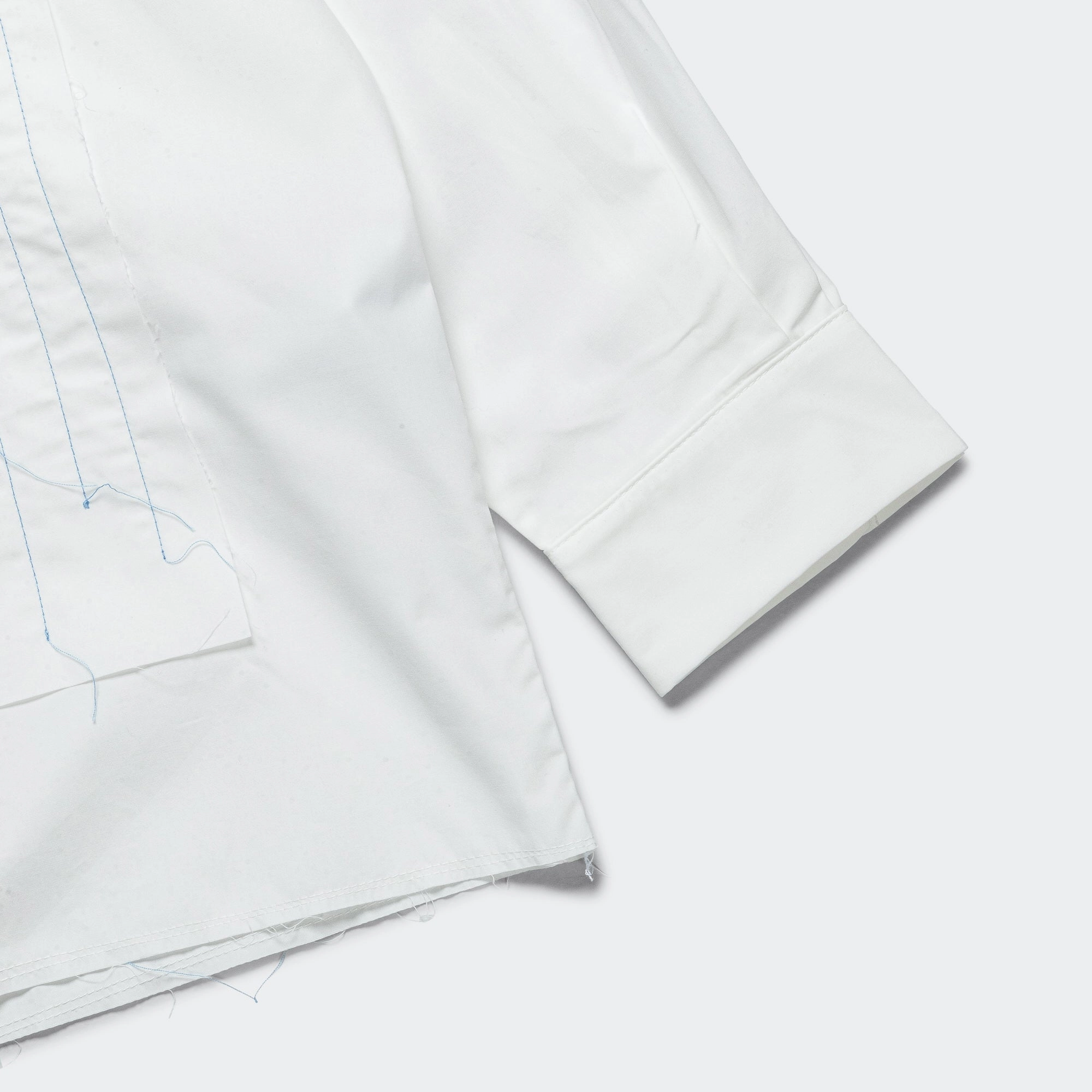 Quilted Shirt - White Hand Quilted Cotton Poplin