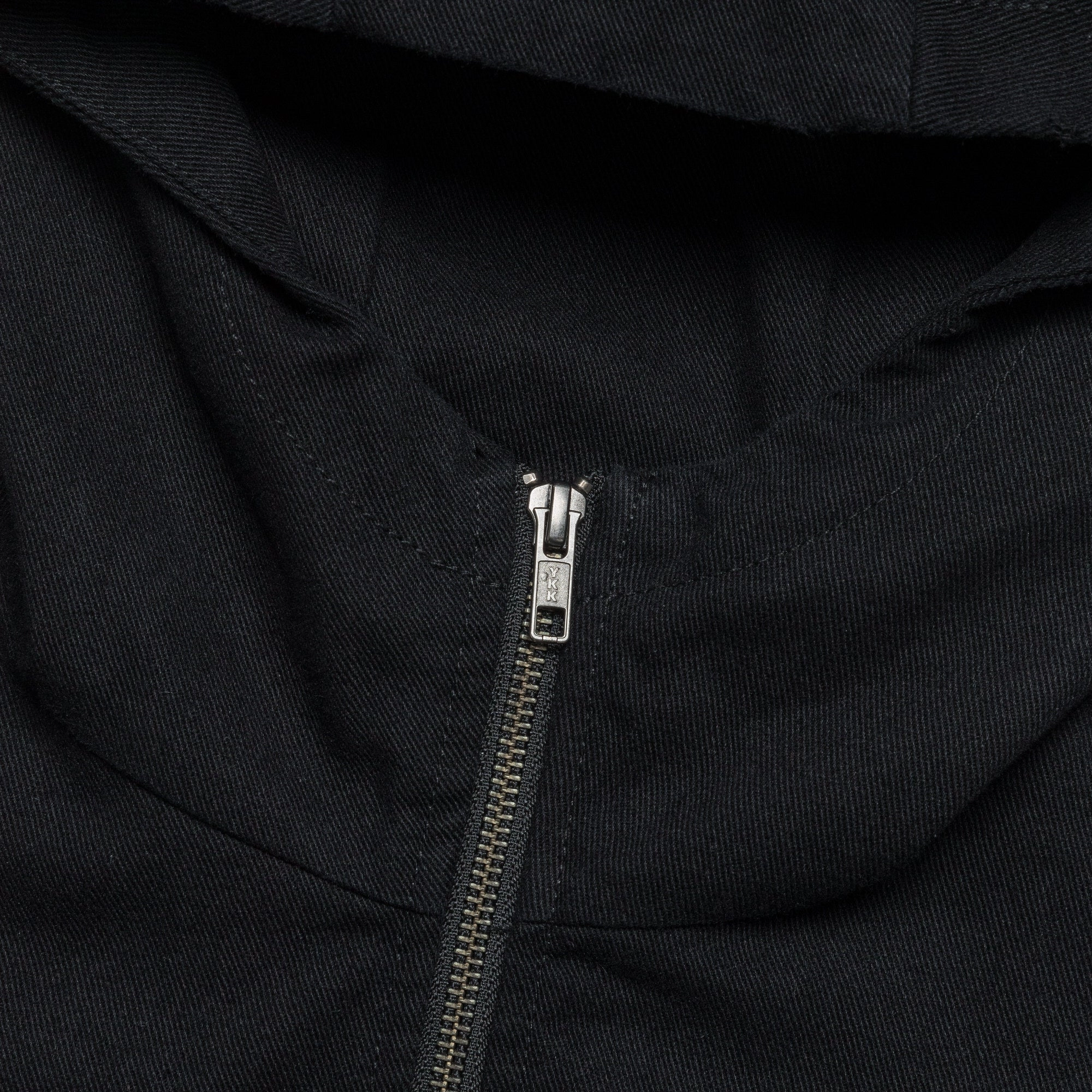 Raglan Hooded Zip Jacket - Black