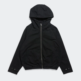 Raglan Hooded Zip Jacket - Black