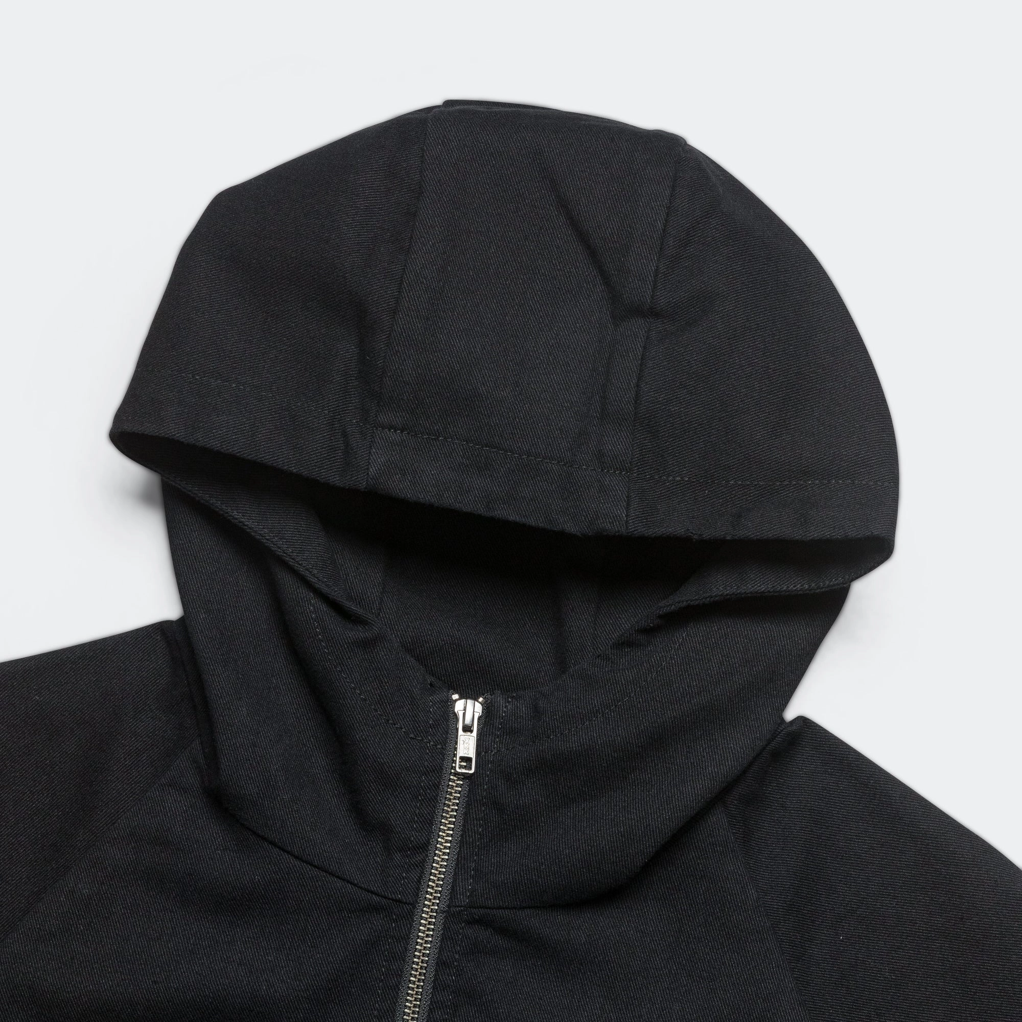 Raglan Hooded Zip Jacket - Black