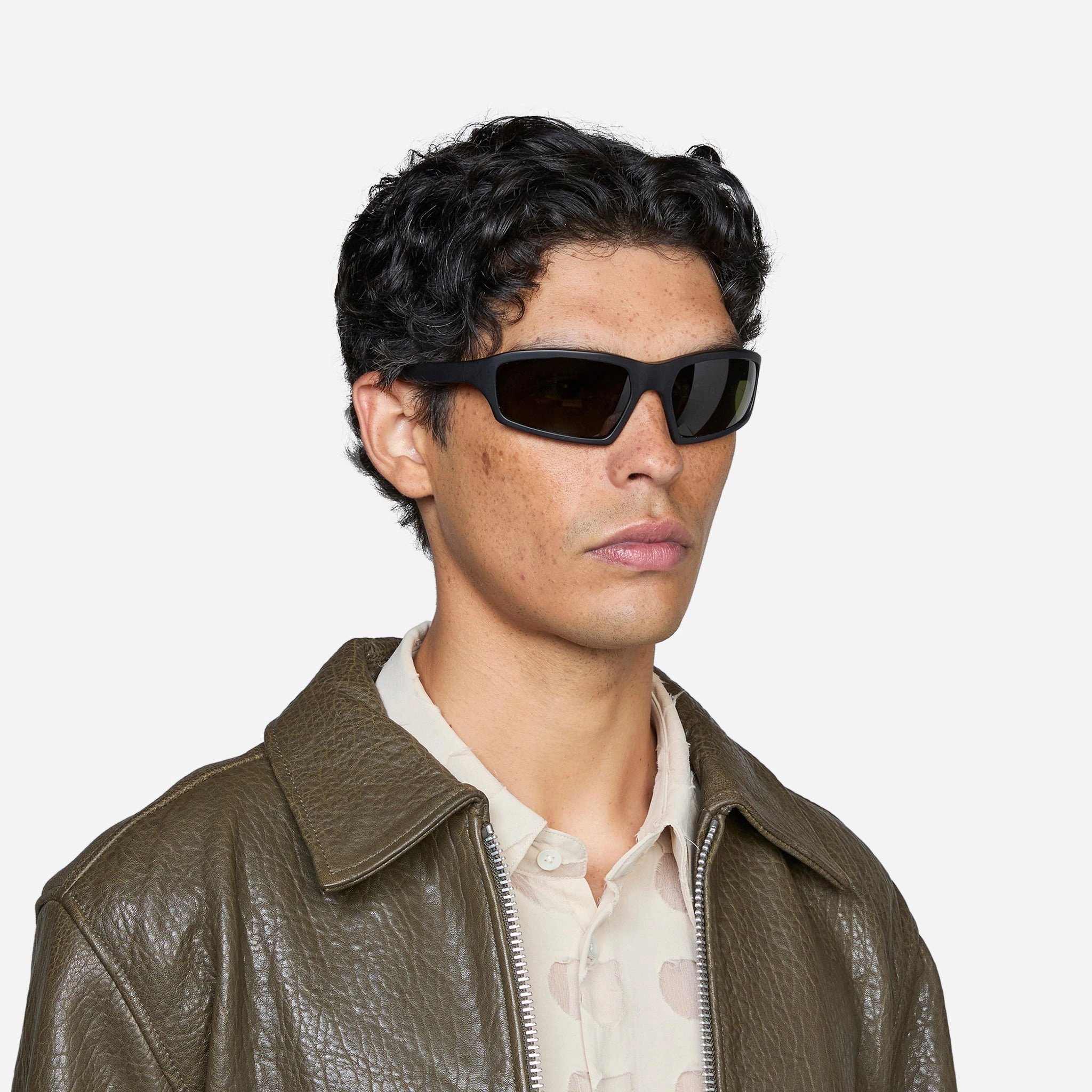 Raven Matte Black | Green Solid Polarised Lens