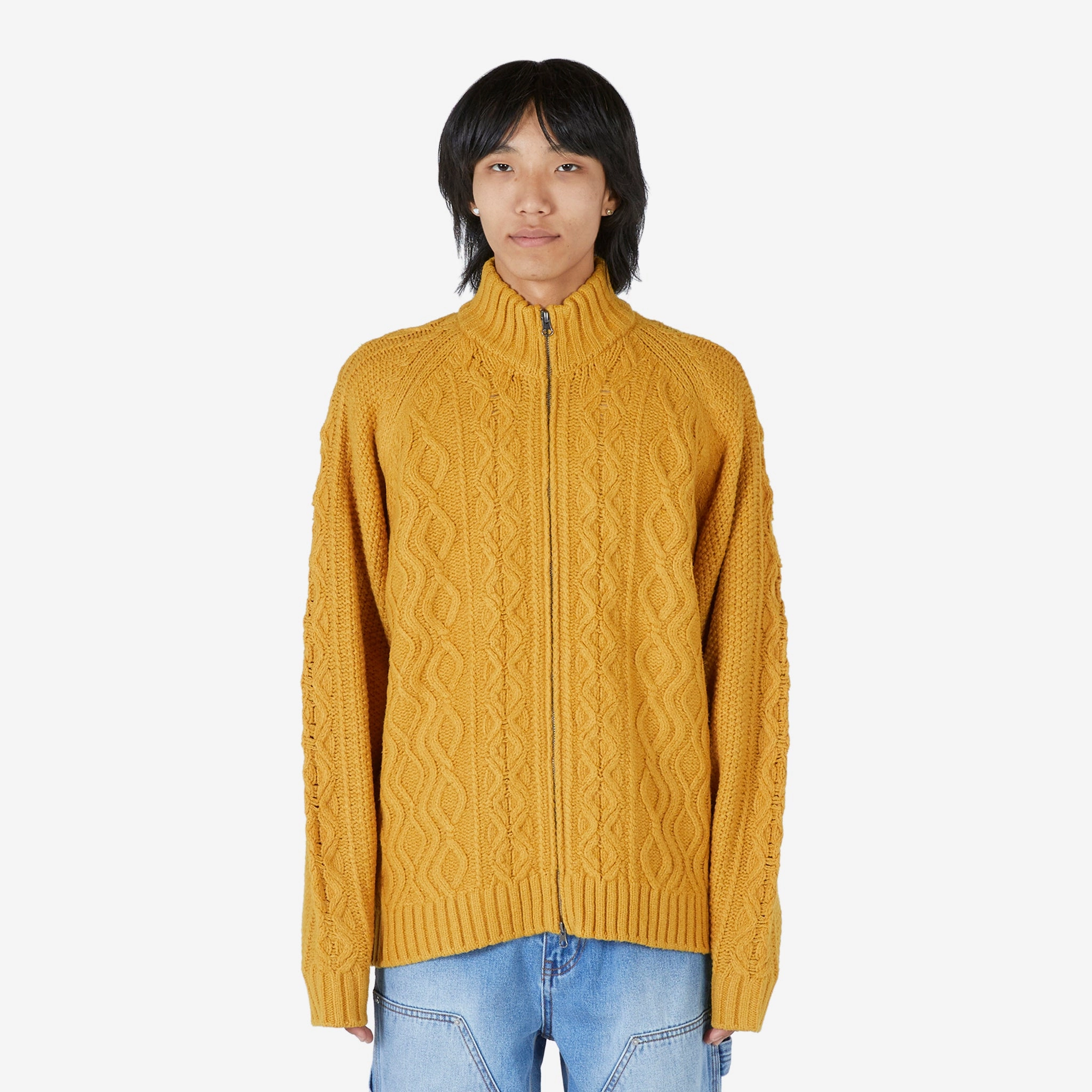 Santiago Fisherman Cardigan Mustard