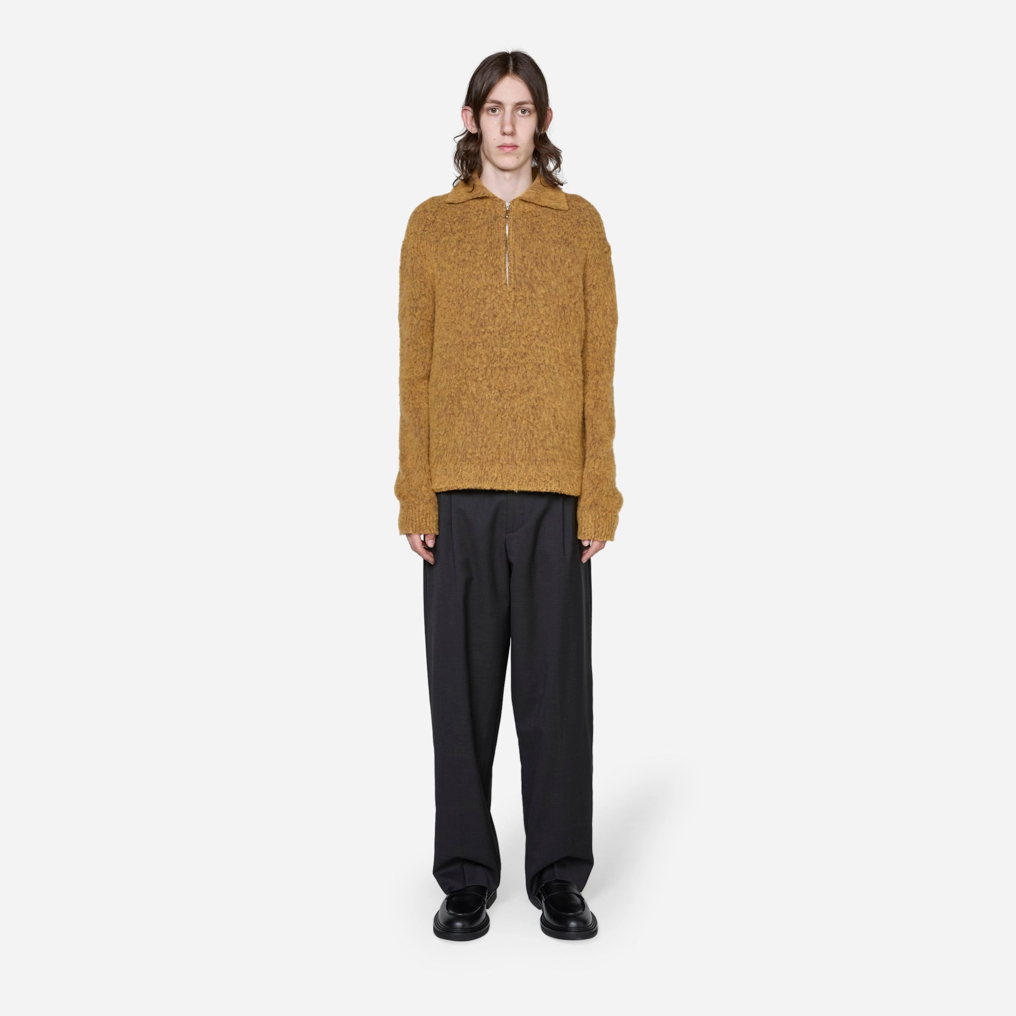 Sechura Zip Polo Mustard Melange
