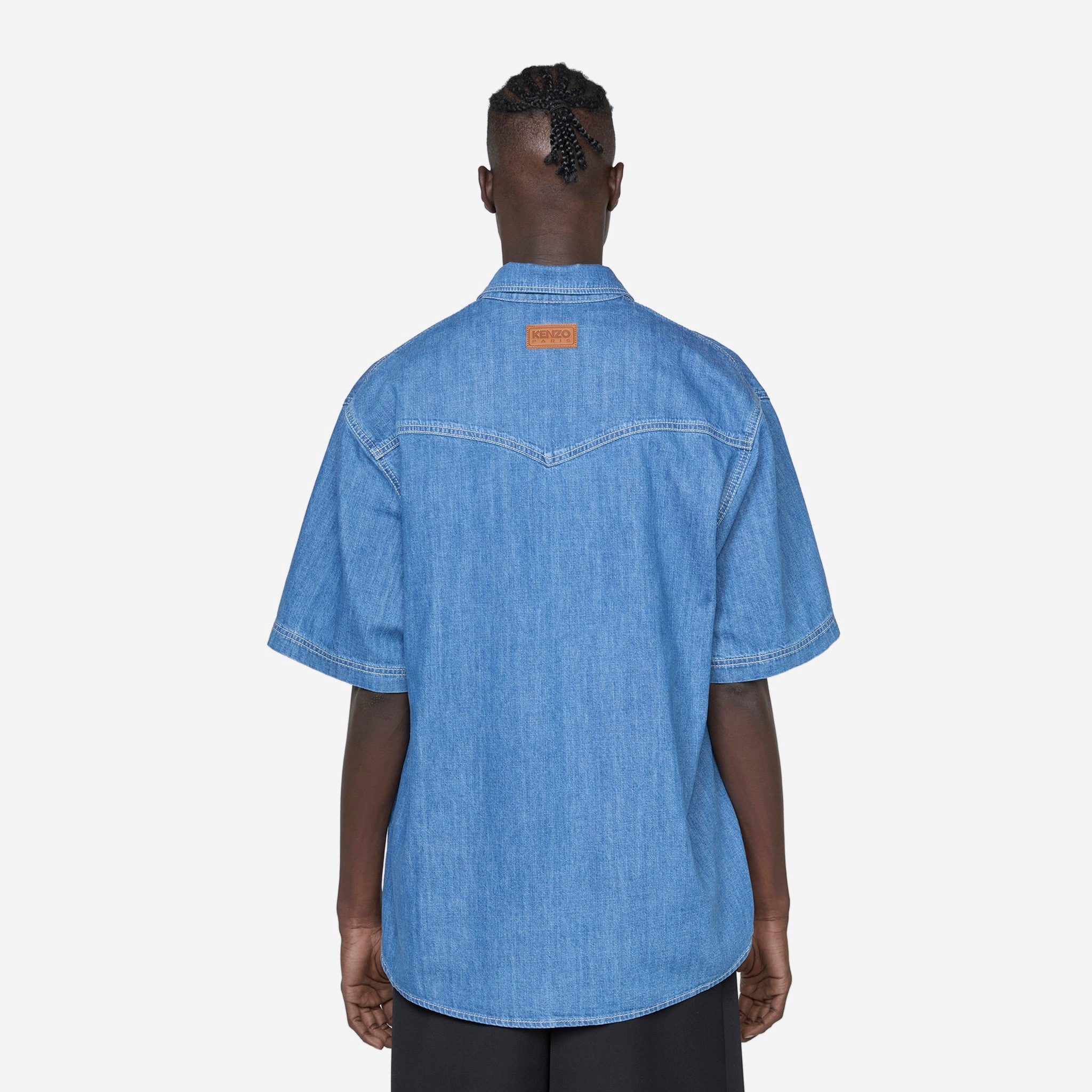 Short Sleeve Shirt Stone Bleached Blue