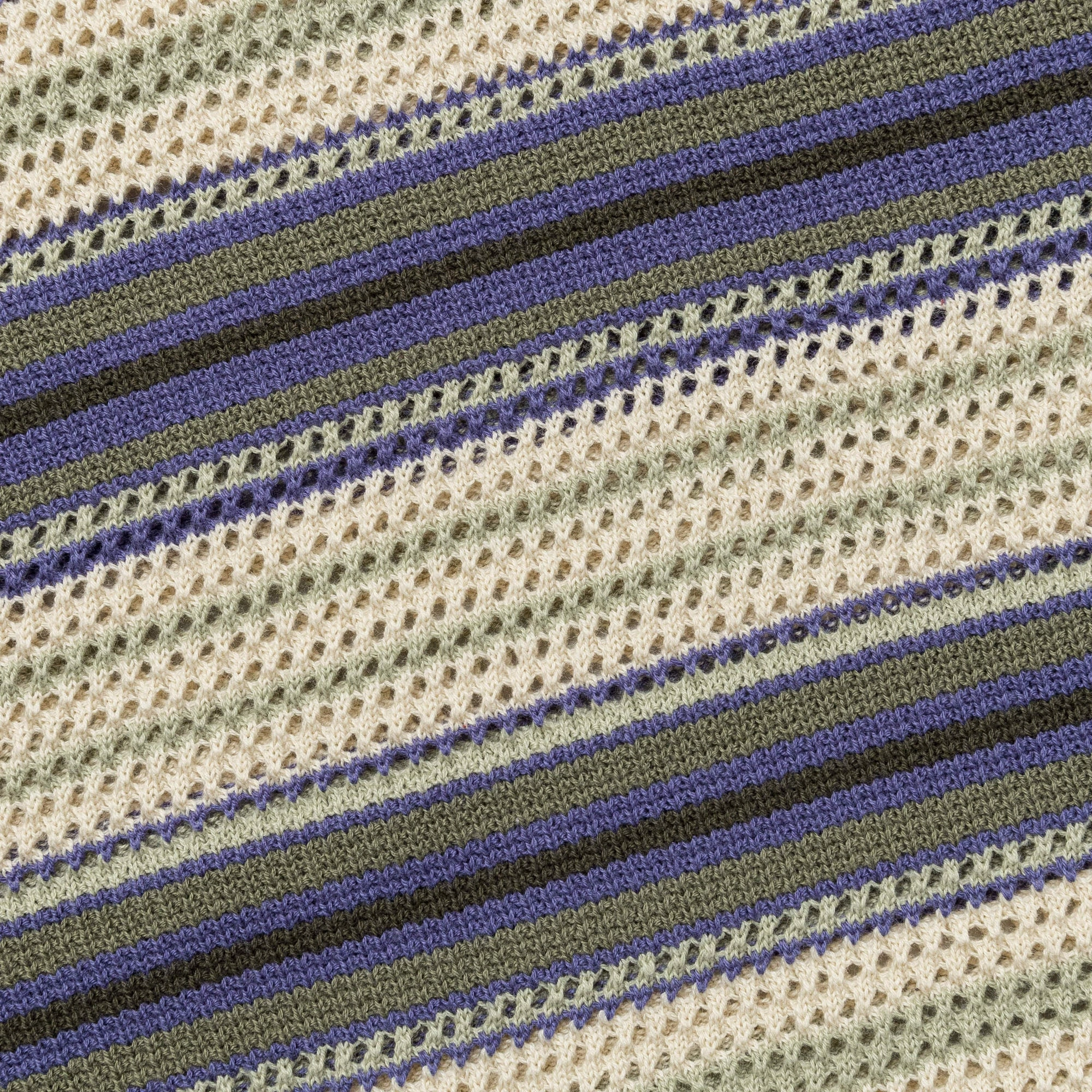 Stripe SS Knit Polo - Ivory