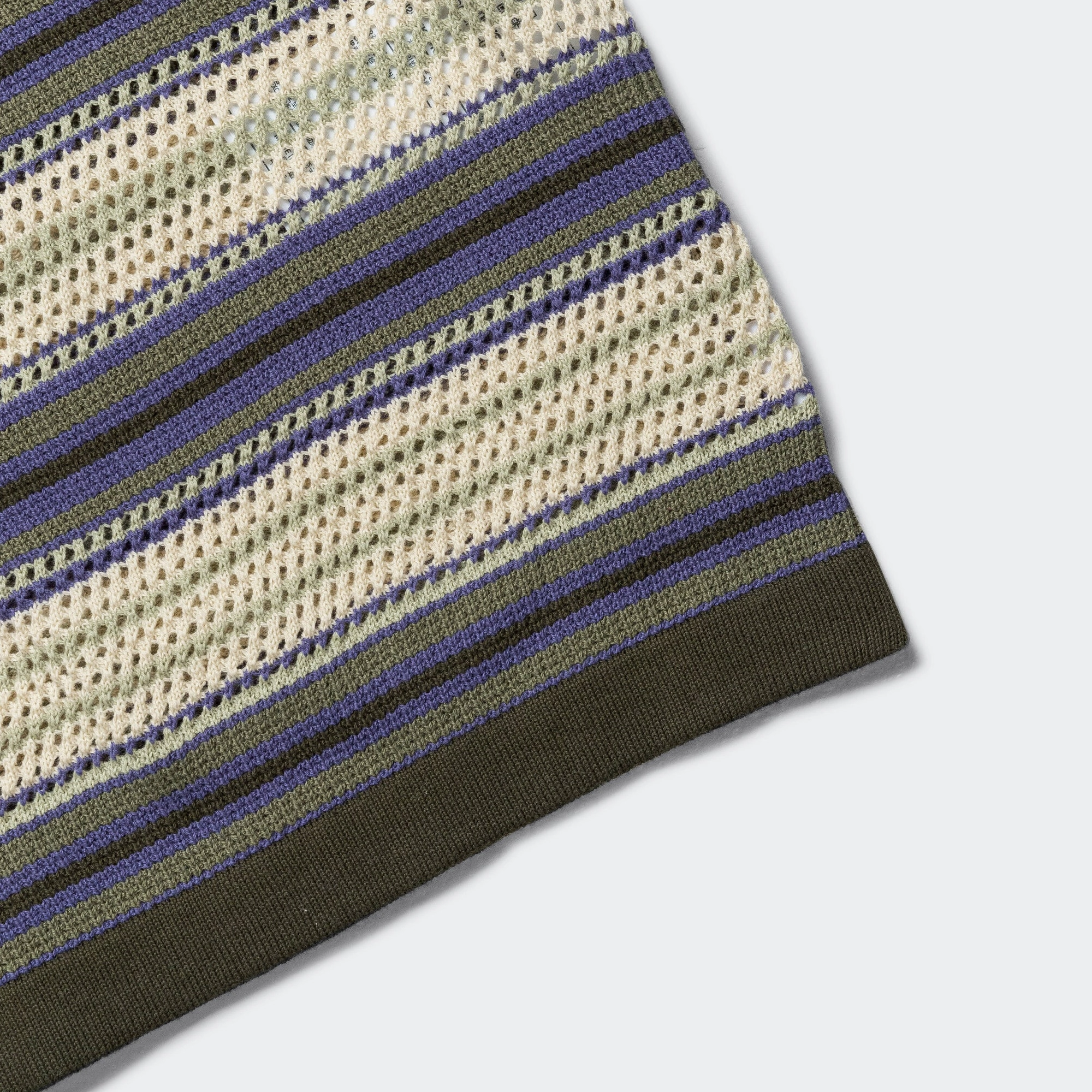 Stripe SS Knit Polo - Ivory