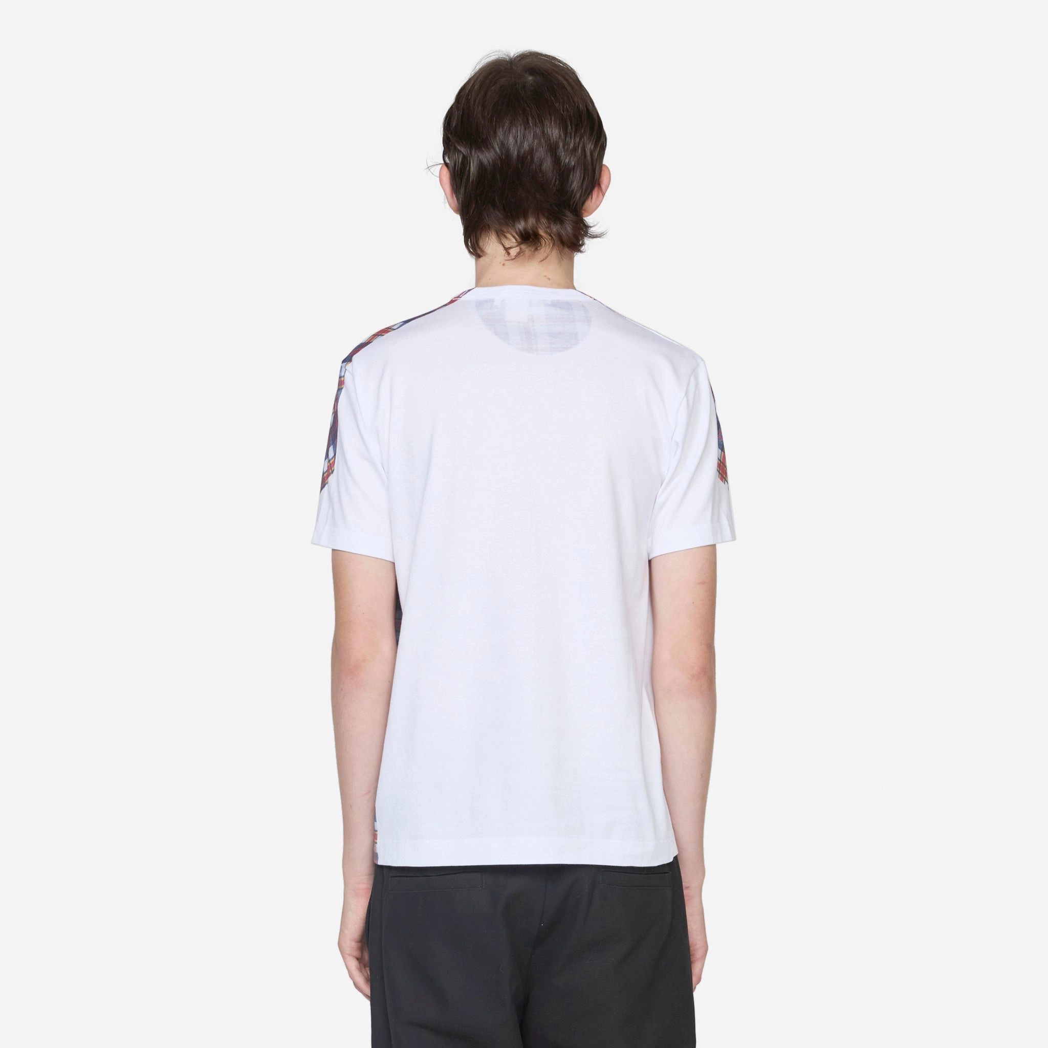Tartan Overprint T-Shirt White | Check