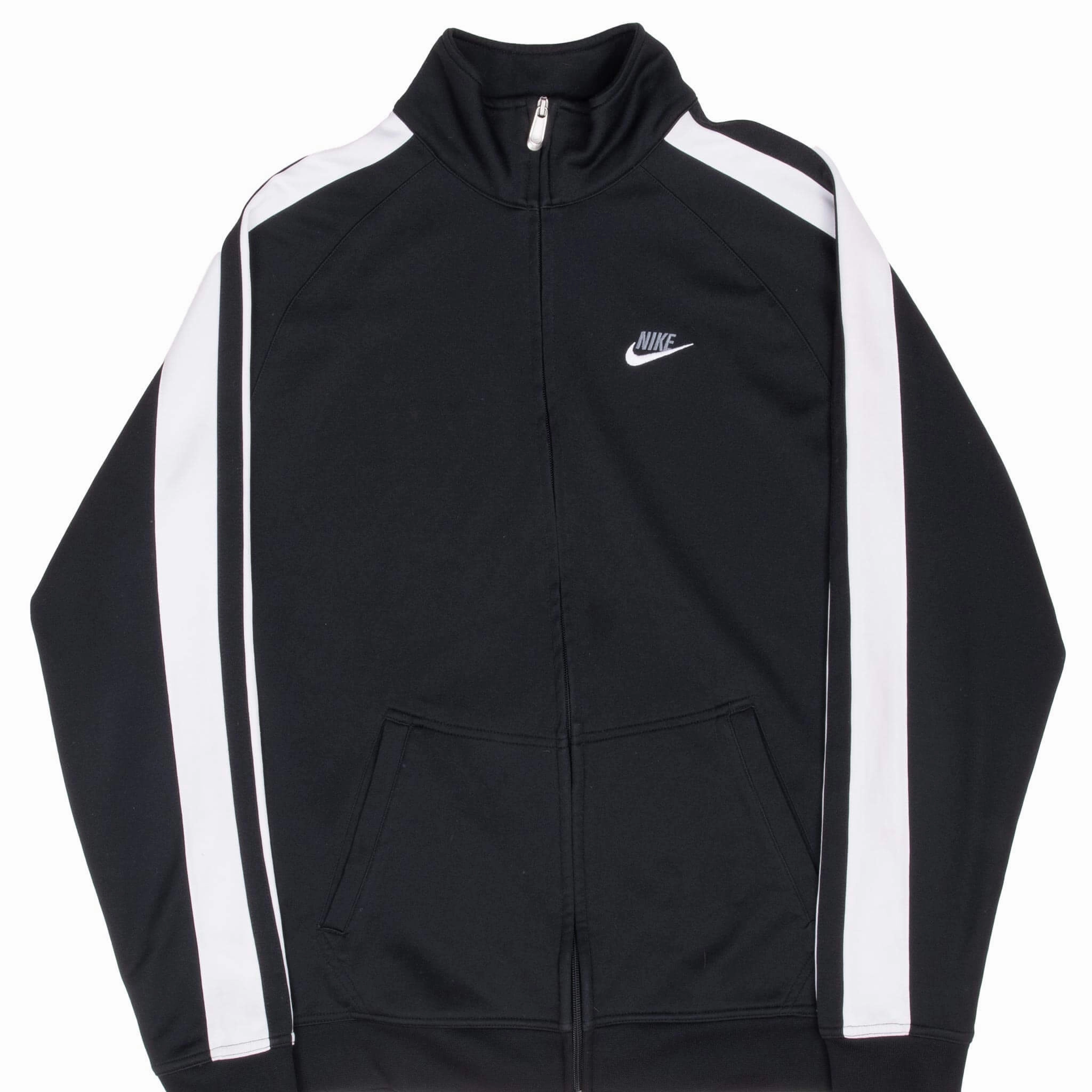 VINTAGE NIKE CLASSIC BLACK TRACK JACKET 2000S XL