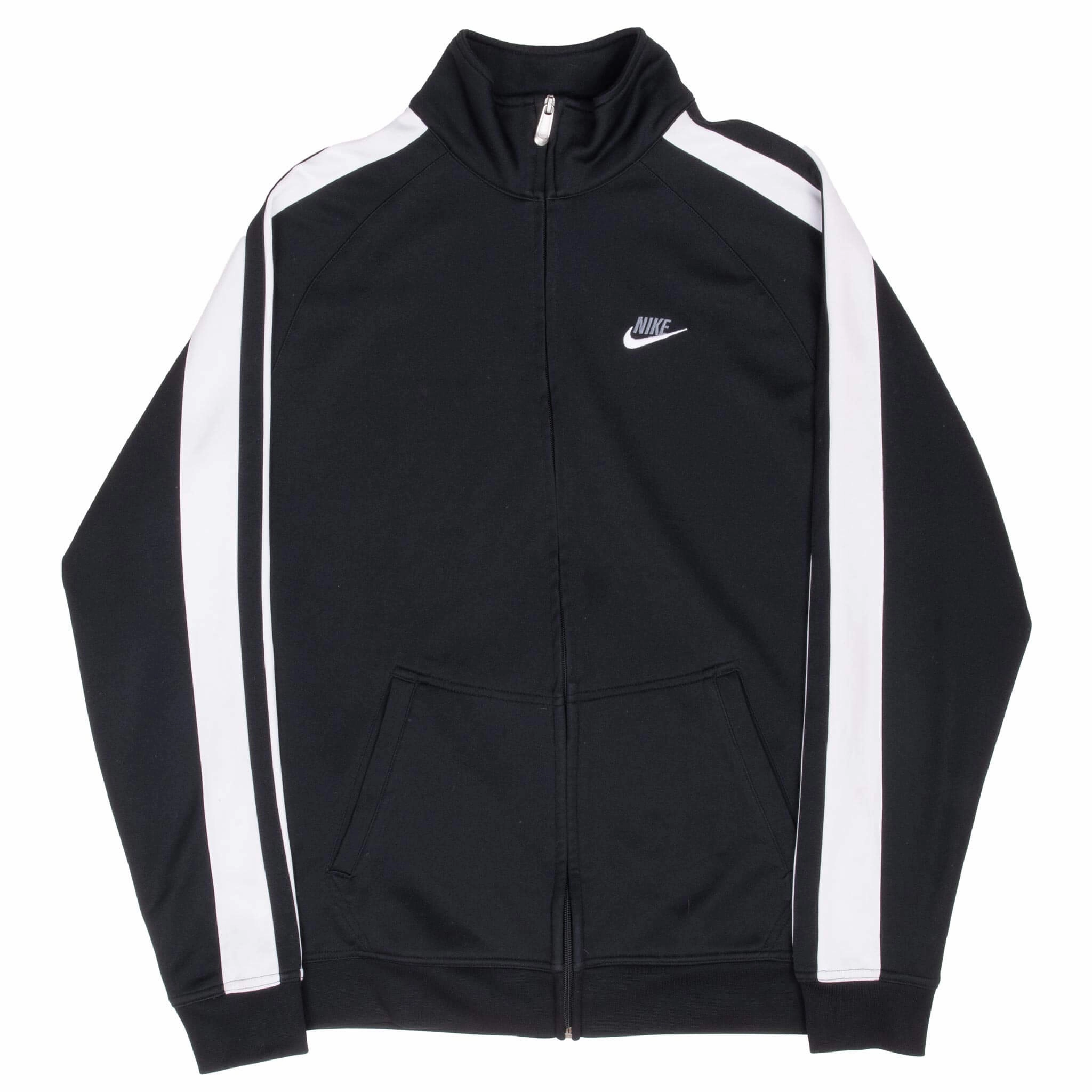 VINTAGE NIKE CLASSIC BLACK TRACK JACKET 2000S XL