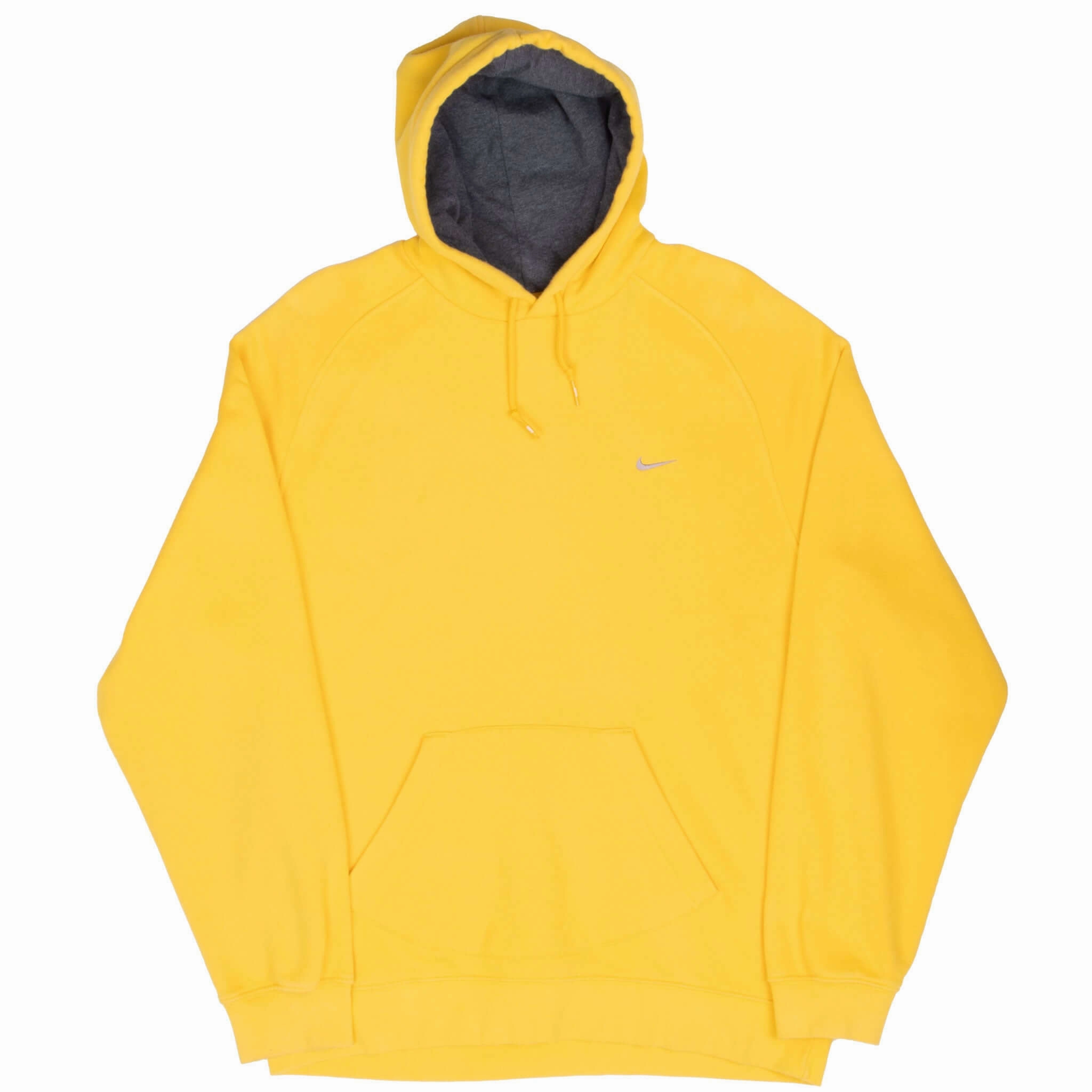 VINTAGE NIKE CLASSIC SWOOSH YELLOW HOODIE SWEATSHIRT 2000S XL