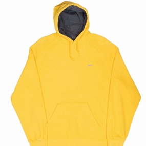 VINTAGE NIKE CLASSIC SWOOSH YELLOW HOODIE SWEATSHIRT 2000S XL