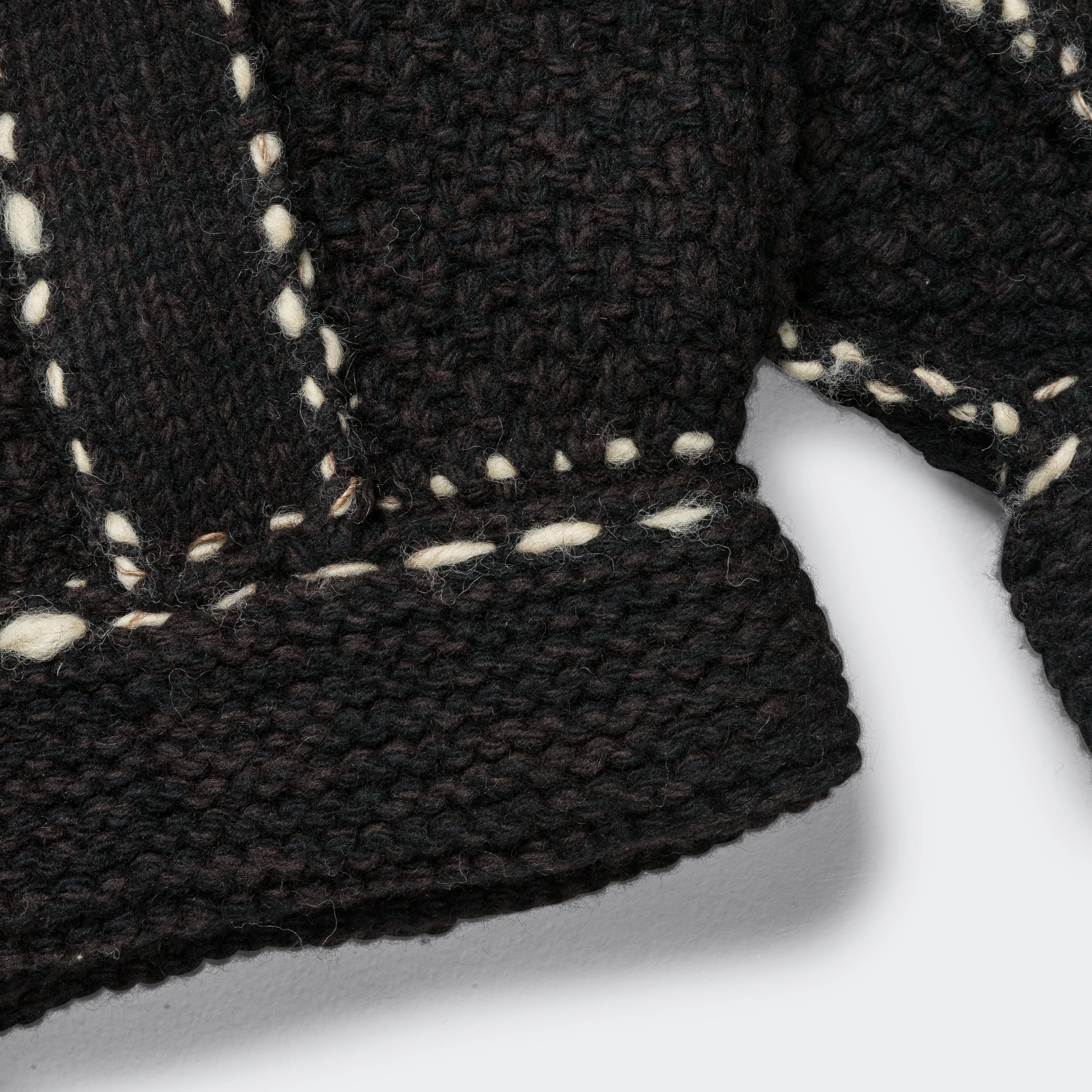 Wool Hand Knit Cowichan G-JACKET - Black