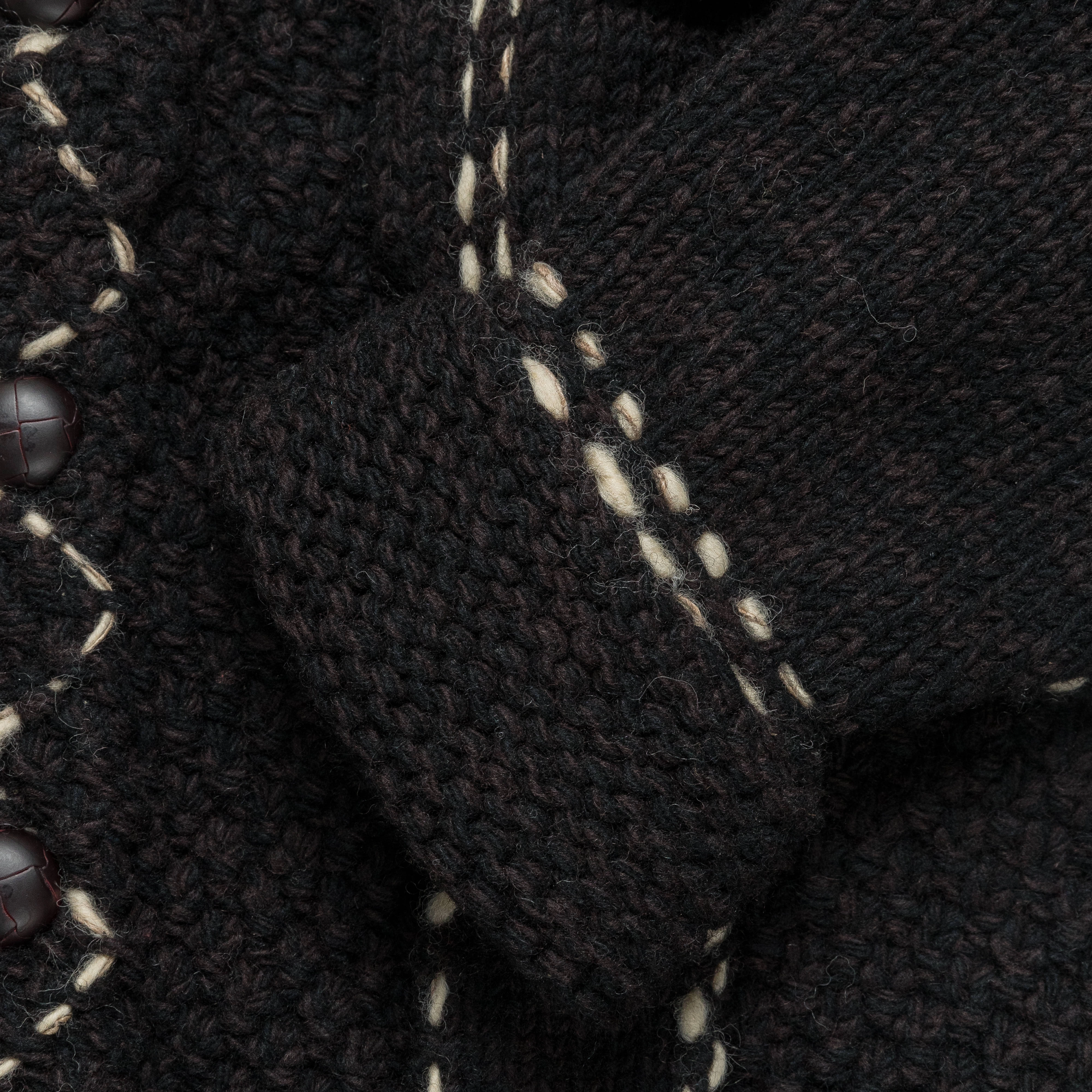 Wool Hand Knit Cowichan G-JACKET - Black