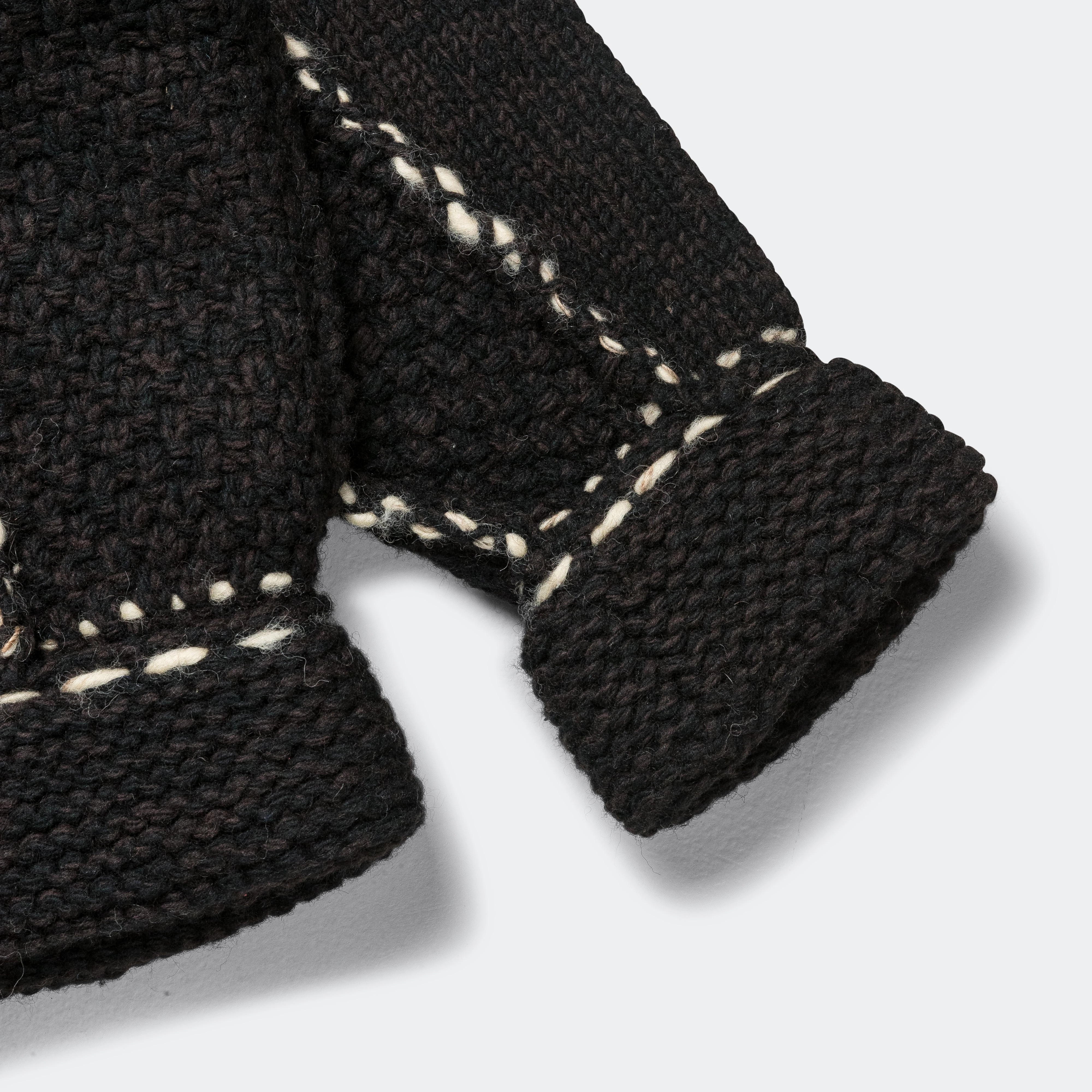 Wool Hand Knit Cowichan G-JACKET - Black